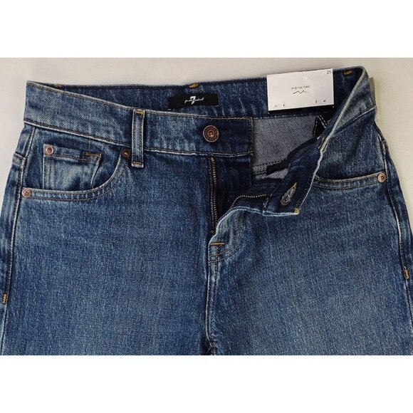 7 For All Mankind Size 25X34 Womens Blue Spencer Flare Mid Rise Jasper Jeans NWT - Picture 12 of 13